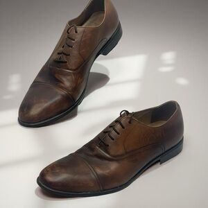 Warfield & Grand Dark Brown Leather Oxfords in size 12